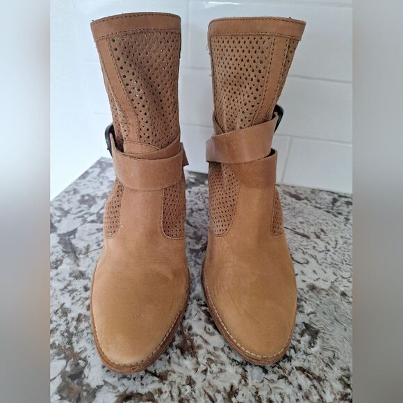 Aquatalia by Marvin K Brown leather Fawn Ankle boots size 9 - Picture 1 of 9